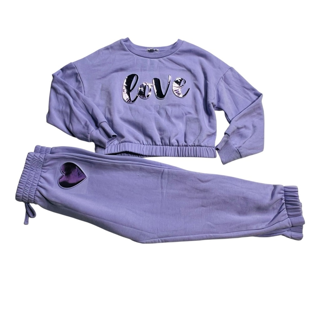 btween Lavender Matching Set of a crew neck Sweatshirt and Joggers size 6Y